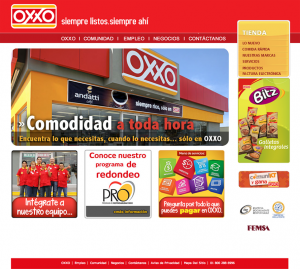 OXXO Homepage before website redesign