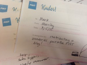 example of a kudos given to the author