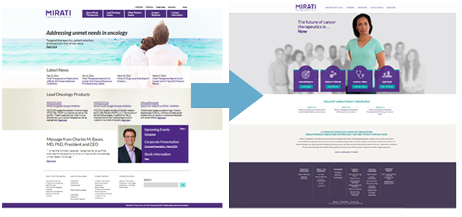 mirati website redesign