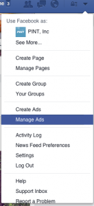 facebook analytics menu