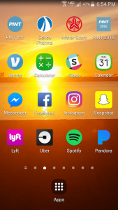 Screenshot of an Android phone with the Mister Sushi Progressive Web App icon on the homescreen.