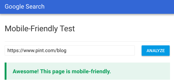 mobile friendly test screenshot