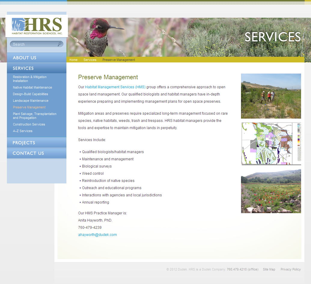 New HRS Services Page