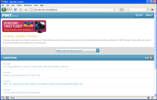 Our site at full width