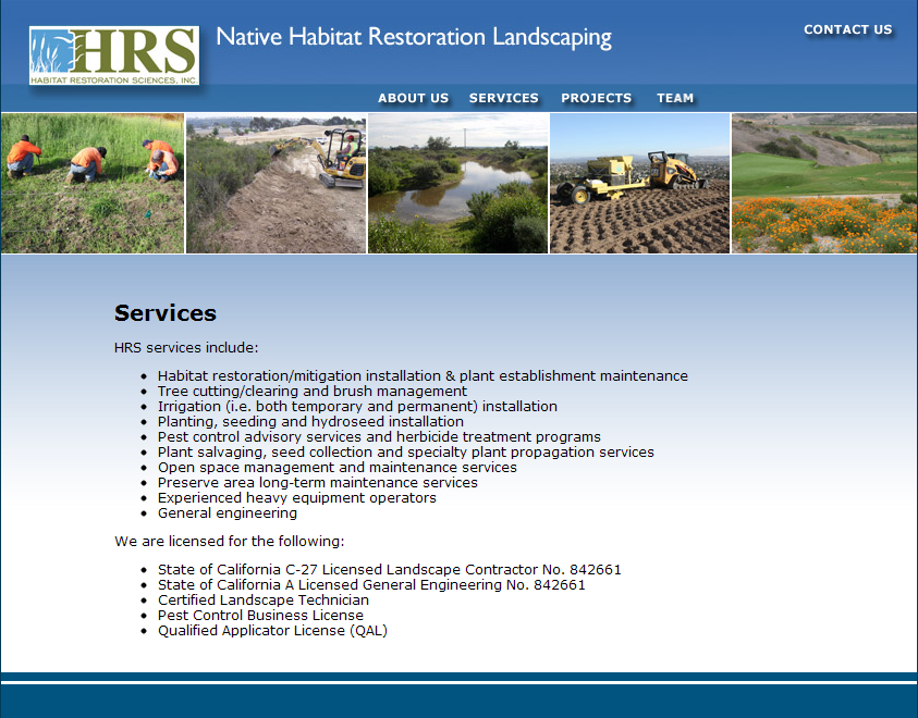 Old HRS Services Page