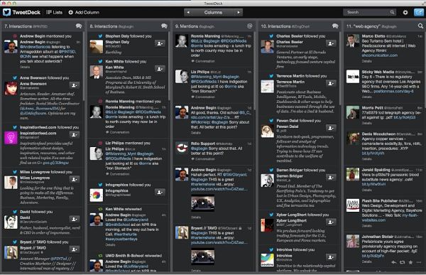 Example of tweetdeck social media management